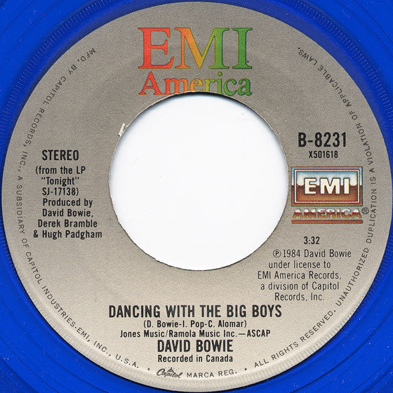 David Bowie : Blue Jean (7", Single, Blu)