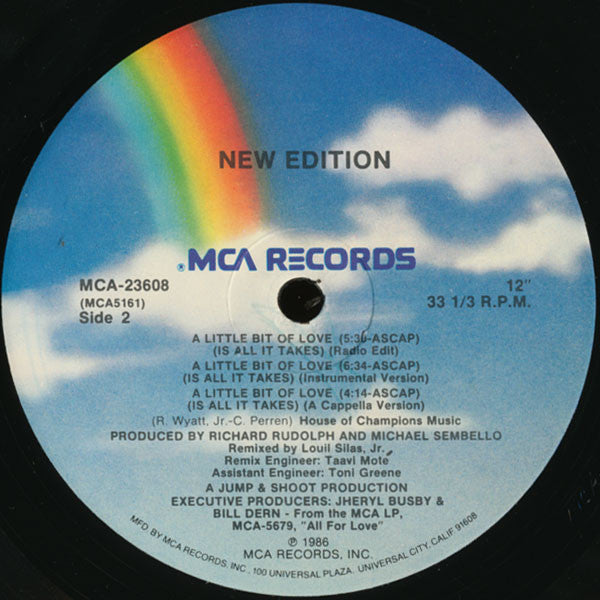 New Edition : A Little Bit Of Love (Is All It Takes) (12" Version) (12", Single)