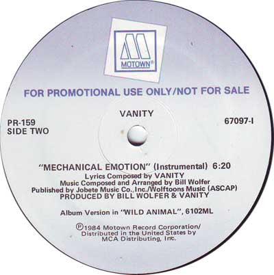Vanity : Mechanical Emotion (12", Promo)