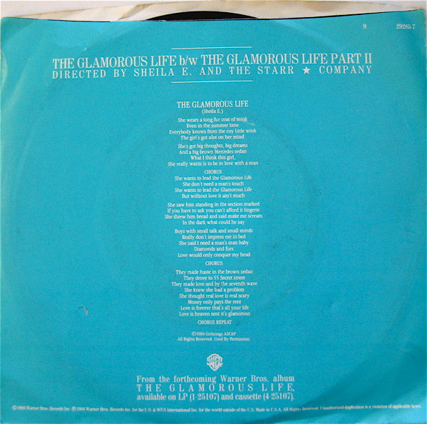 Sheila E. : The Glamorous Life (7", Spe)
