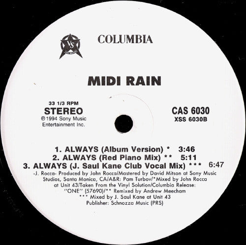 Midi Rain : Always (12", Promo)