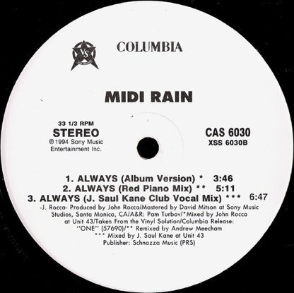 Midi Rain : Always (12", Promo)