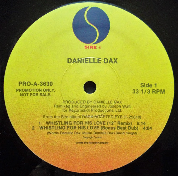 Danielle Dax : Whistling For His Love (12", Promo)