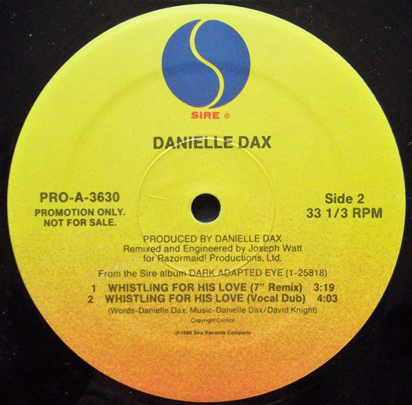 Danielle Dax : Whistling For His Love (12", Promo)