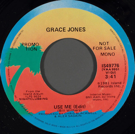 Grace Jones : Use Me (Edit) (7", Single, Mono, Promo)