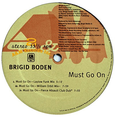 Brigid Boden : Must Go On (12", Promo)