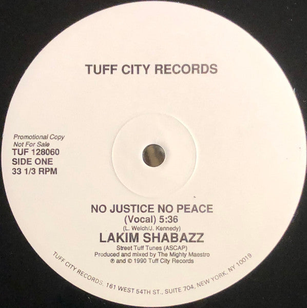 Lakim Shabazz : No Justice No Peace (12", Promo)
