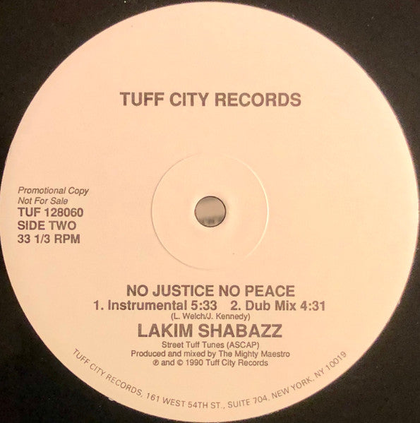 Lakim Shabazz : No Justice No Peace (12", Promo)