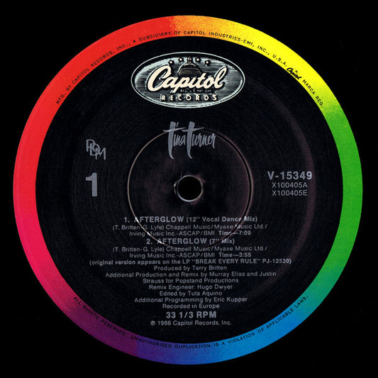 Tina Turner : Afterglow (12")