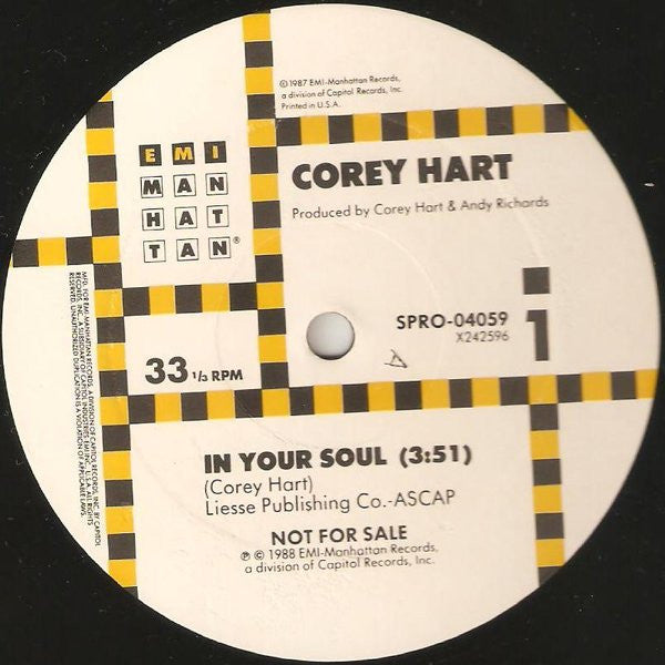 Corey Hart : In Your Soul (12", Single, Promo)