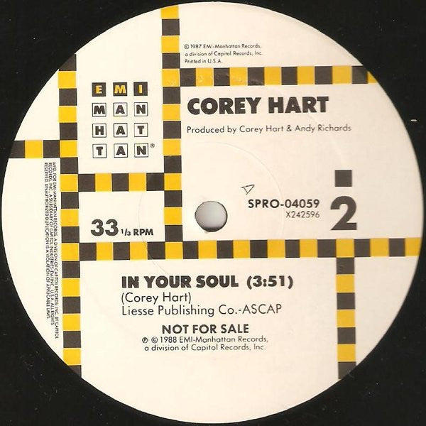 Corey Hart : In Your Soul (12", Single, Promo)