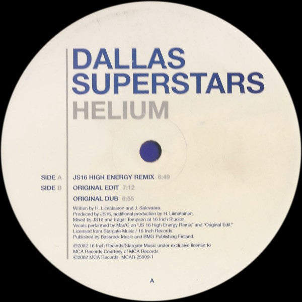 Dallas Superstars : Helium (12")