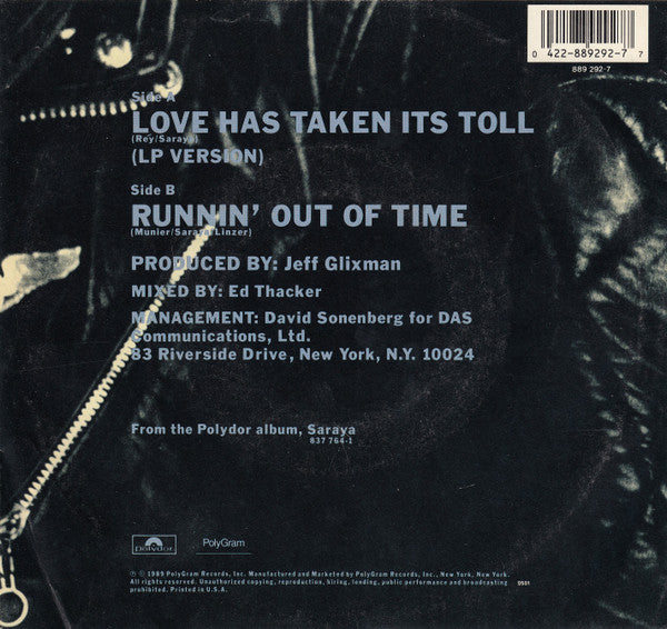 Saraya : Love Has Taken It's Toll (7", Single)