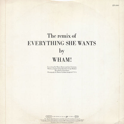 Wham! : Everything She Wants (Remix) / Last Christmas (Pudding Mix) (12", Single)