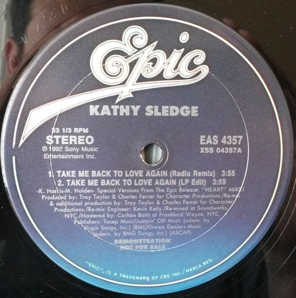 Kathy Sledge : Take Me Back To Love Again (12", Promo)