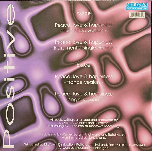 Positive (3) : Peace, Love & Happiness (12")