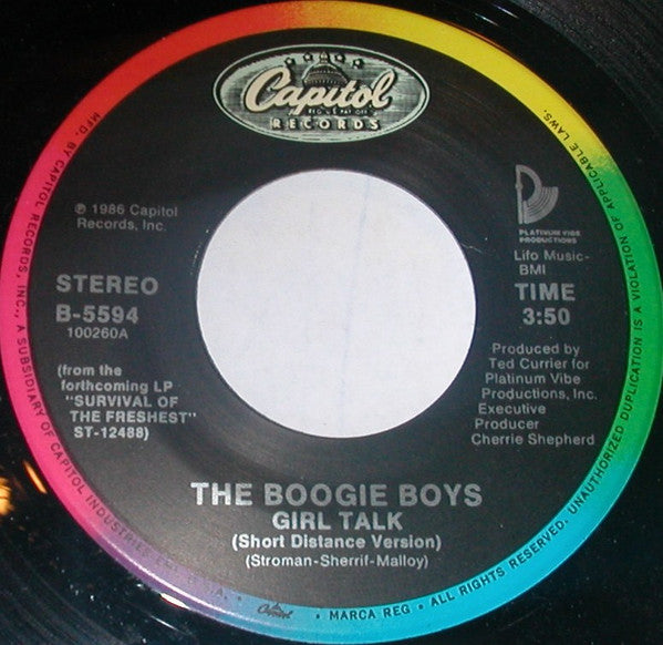 Boogie Boys : Girl Talk (7", Single)