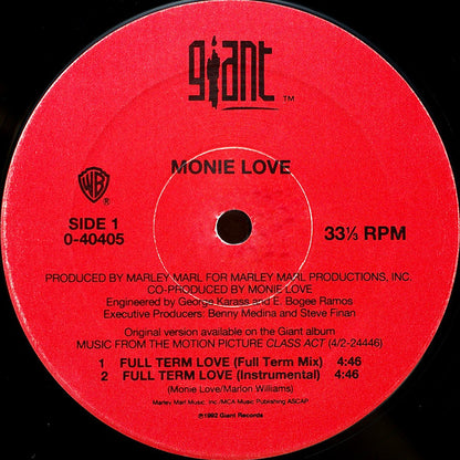 Monie Love : Full Term Love (12", Maxi)