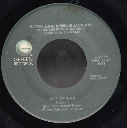 Elton John &  Millie Jackson : Act Of War (7", Single, Spe)