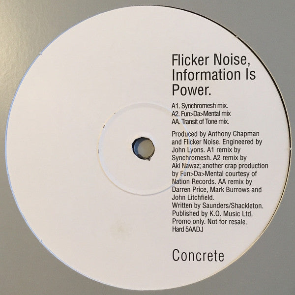 Flicker Noise : Information Is Power (12", Promo)