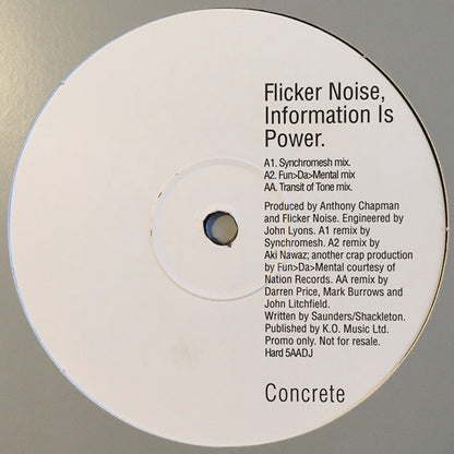 Flicker Noise : Information Is Power (12", Promo)
