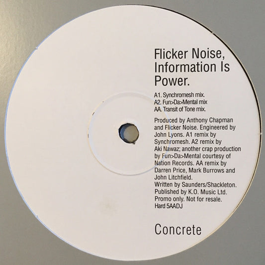 Flicker Noise : Information Is Power (12", Promo)