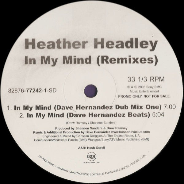 Heather Headley : In My Mind (Remixes) (2x12", Promo)