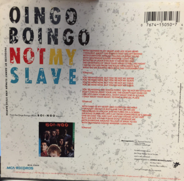 Oingo Boingo : Not My Slave (7", Single, Promo)