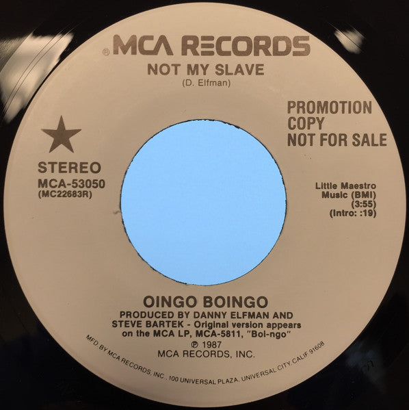 Oingo Boingo : Not My Slave (7", Single, Promo)