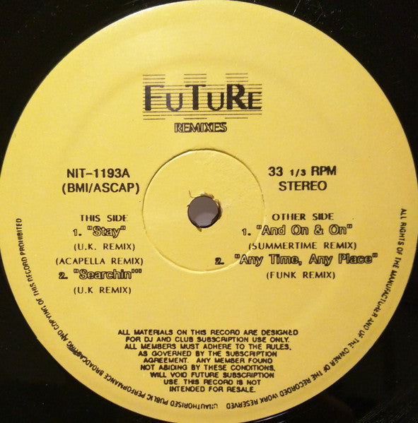 Various : Future Remixes (12", Comp, Unofficial)