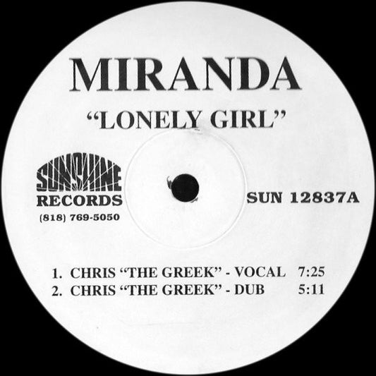 Miranda (3) : Lonely Girl (12", Promo)
