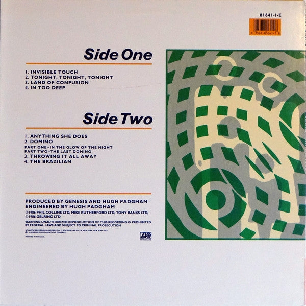 Genesis : Invisible Touch (LP, Album, All)