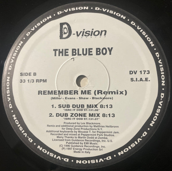 The Blue Boy* : Remember Me (The Remixes) (12")