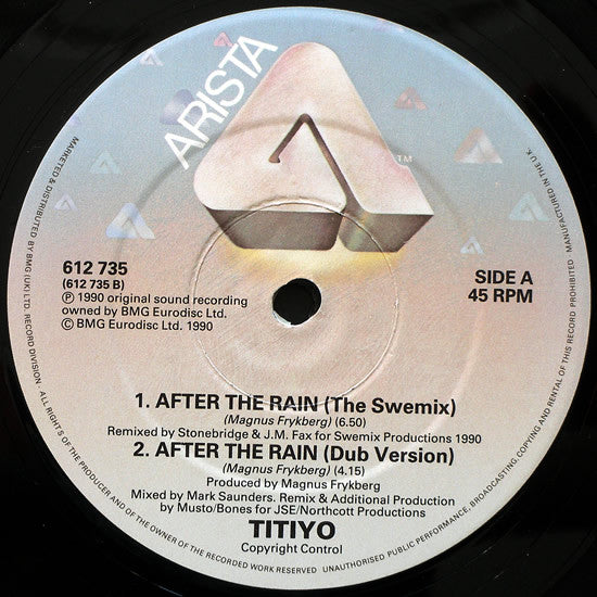 Titiyo : After The Rain (The Remixes) (12")