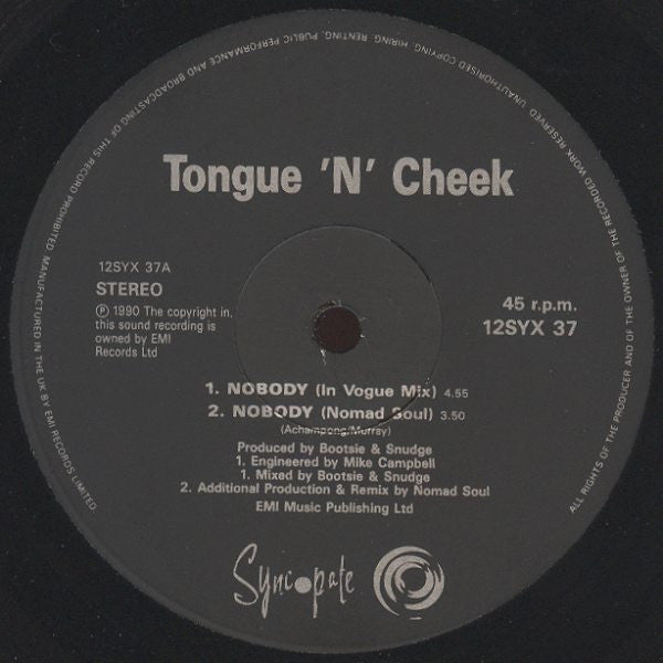 Tongue N Cheek : Nobody (Remix) (12")