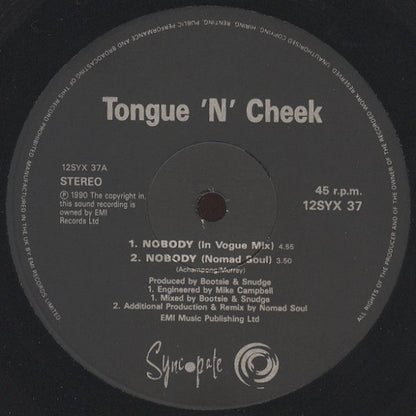 Tongue N Cheek : Nobody (Remix) (12")