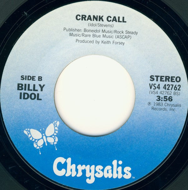 Billy Idol : Rebel Yell (7", Single, Styrene, Pit)