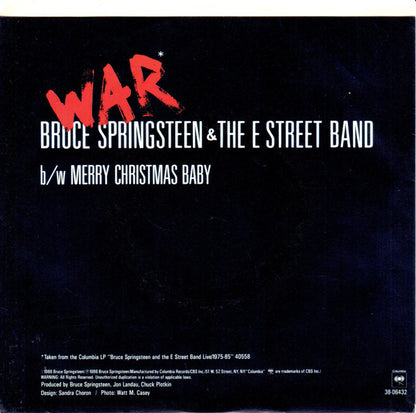 Bruce Springsteen & The E Street Band* : War (7", Single, Styrene, Pit)
