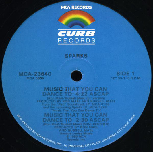 Sparks : Music That You Can Dance To (12")