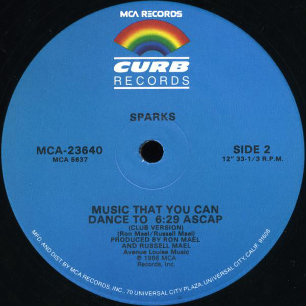 Sparks : Music That You Can Dance To (12")