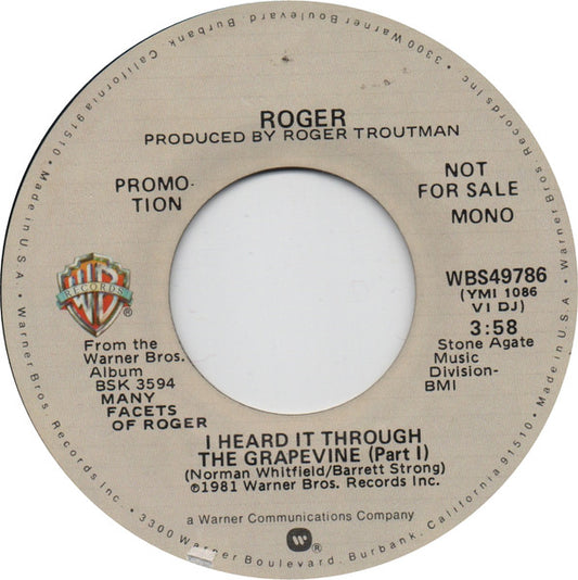 Roger* : I Heard It Through The Grapevine (7", Promo)