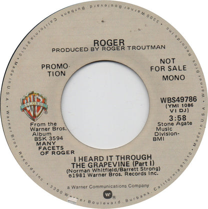Roger* : I Heard It Through The Grapevine (7", Promo)