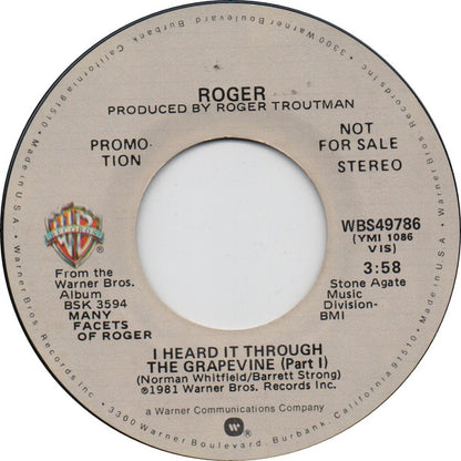 Roger* : I Heard It Through The Grapevine (7", Promo)