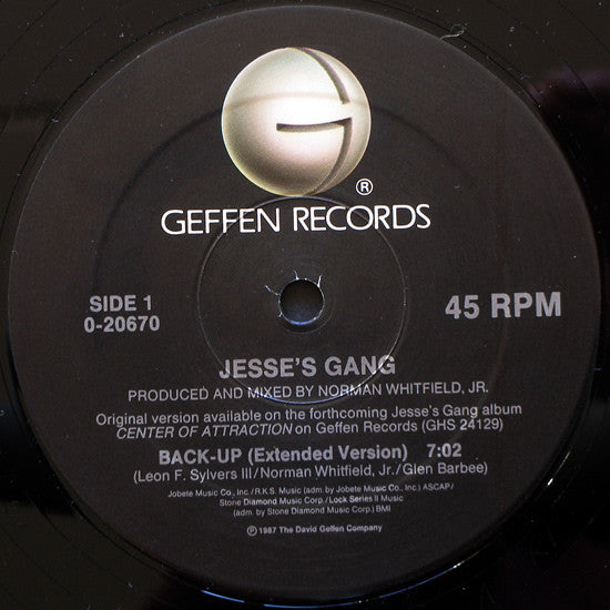 Jesse's Gang : Back-Up (12", Maxi)