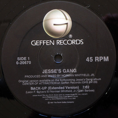 Jesse's Gang : Back-Up (12", Maxi)