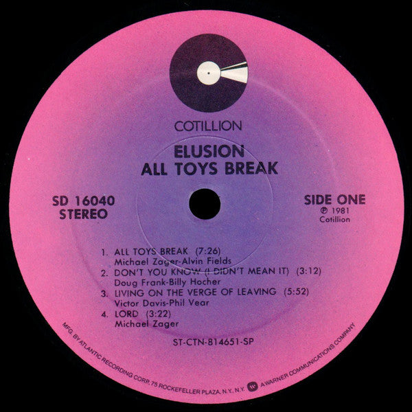 Elusion (2) : All Toys Break (LP, Album, SP )