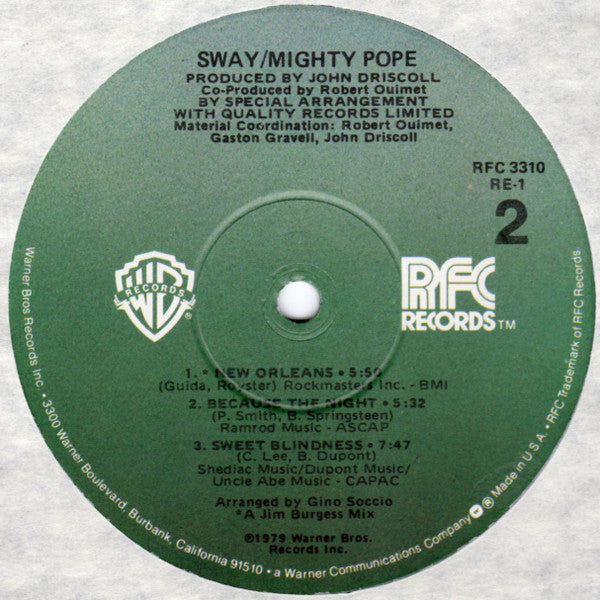 Mighty Pope : Sway (LP, Album)