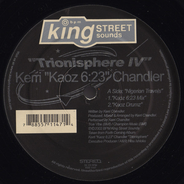 Kerri "Kaoz 6:23" Chandler* : Trionisphere IV (12")
