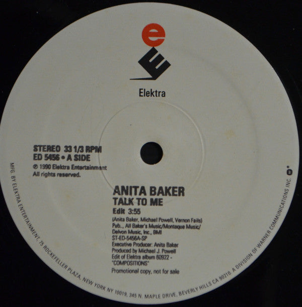Anita Baker : Talk To Me (12", Promo)