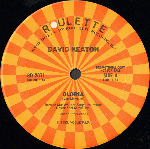 David Keaton : Gloria  (12", Promo)